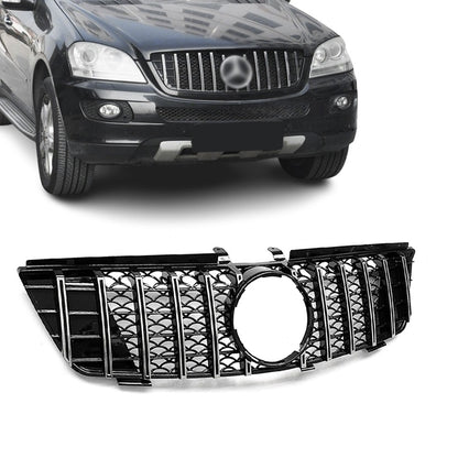 GT R Panamericana stil Frontgrill för Mercedes ML W164 (05-08), svart + krom