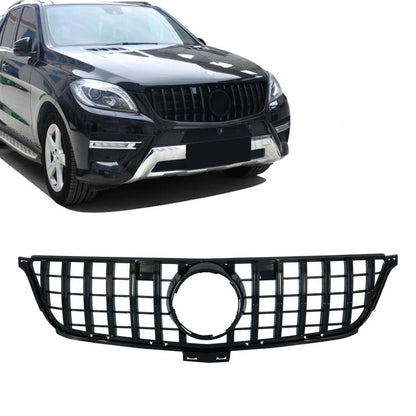 GT R Panamericana stil Frontgrill för Mercedes ML W166 (11-15), blank svart