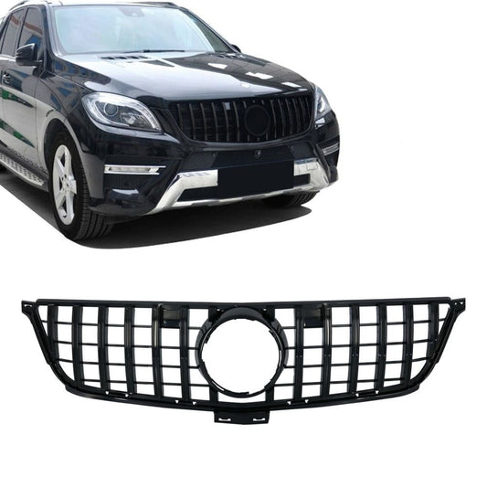 GT R Panamericana stil Frontgrill för Mercedes ML W166 (11-15), blank svart
