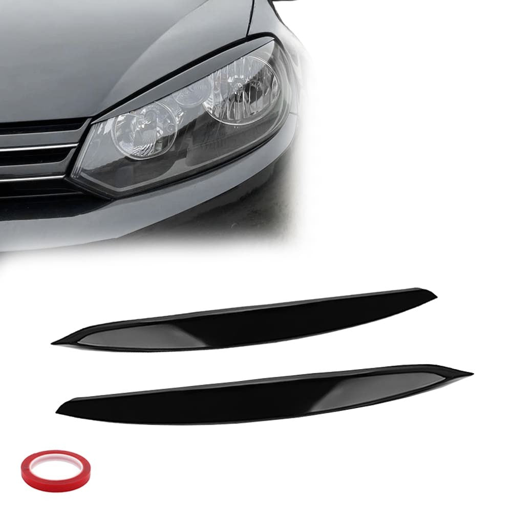 Strålkastarlister / ögonbryn sats för VW Golf MK6 (08-13), blank svart