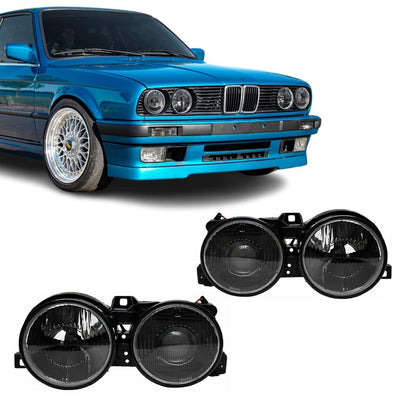 Strålkastare med lenses sats för BMW E30 (82-94), röktonad