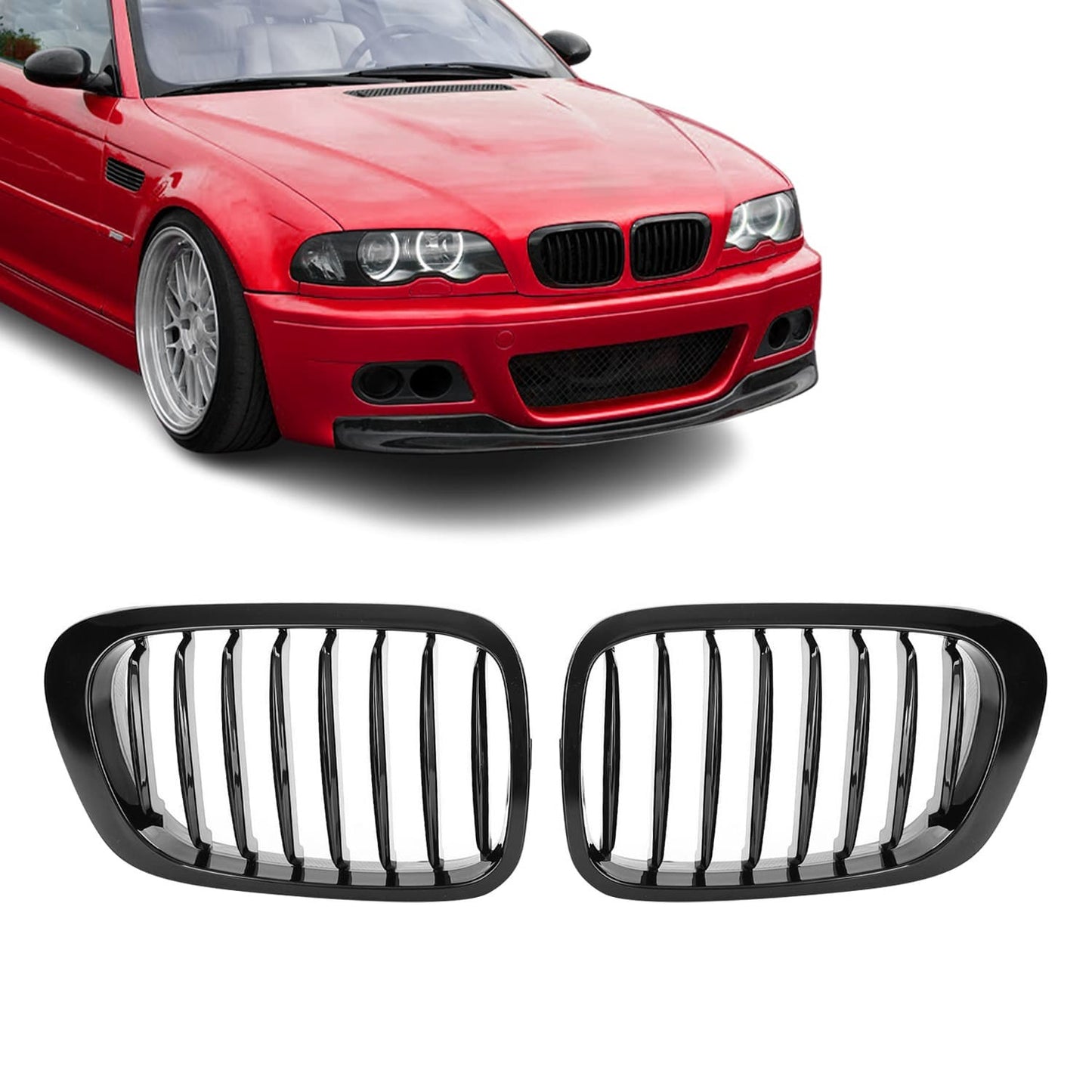 Njurar för BMW E46 coupé / cabriolet (99-03), blank svart
