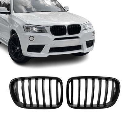 Främre njurar för BMW X3 F25 PRE-LCI (11-14), blank svart
