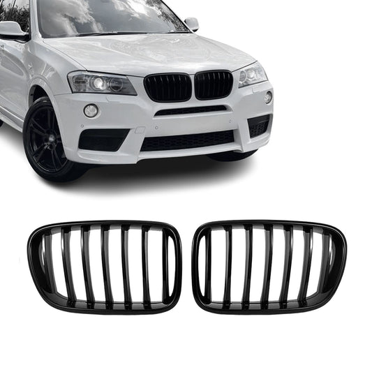 Främre njurar för BMW X3 F25 PRE-LCI (11-14), blank svart