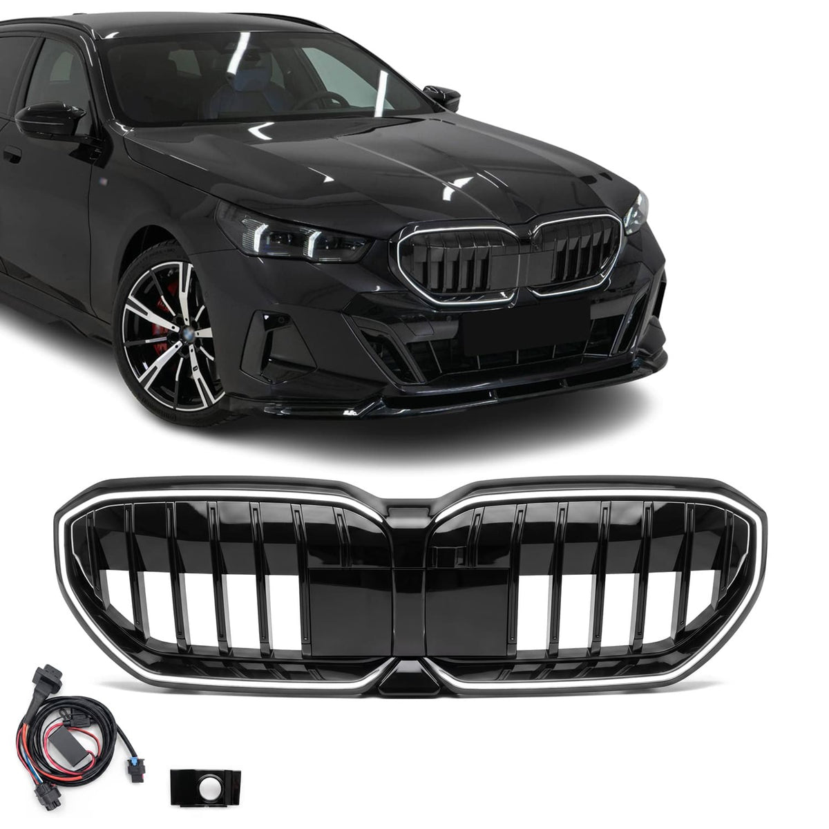 LED Frontgrill med modul för BMW G60 / G61 (23-), blank svart