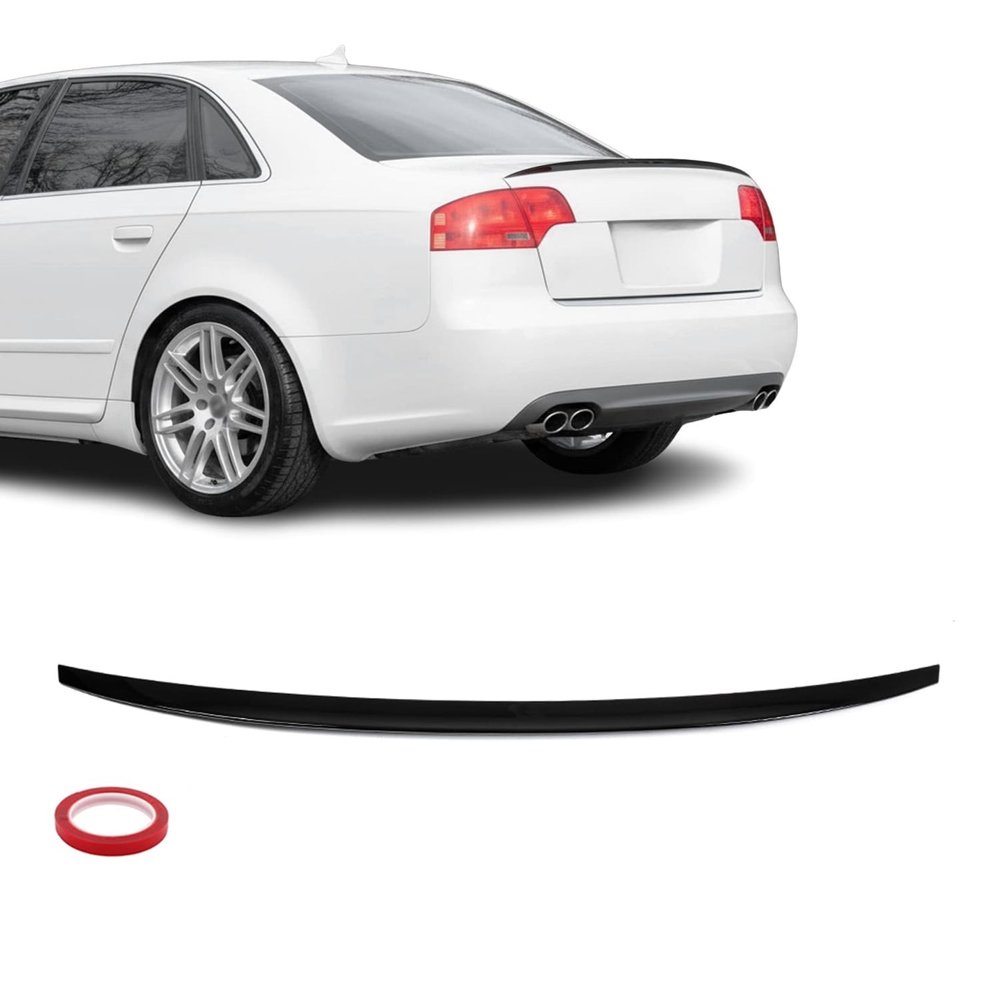 Lip Spoiler för Audi A4 B7 (05-08), blank svart