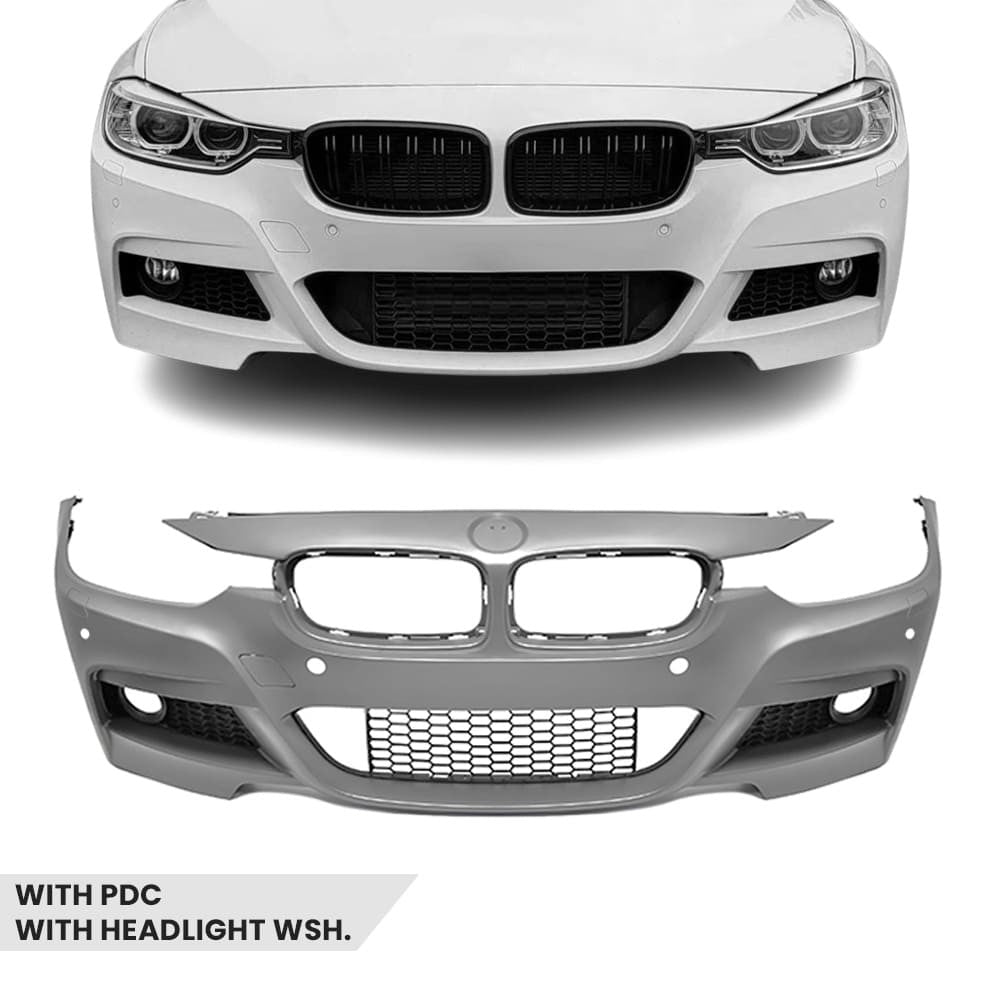 M Sport front för BMW F30 / F31, med PDC-hål, med hål för strålkastarspolare