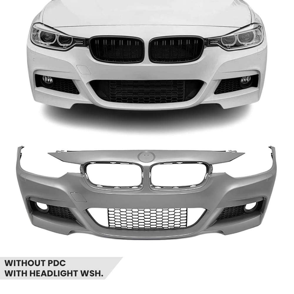 M-Pack Främre stötfångare för BMW F30 / F31, utan PDC, med hål för strålkastarspolare