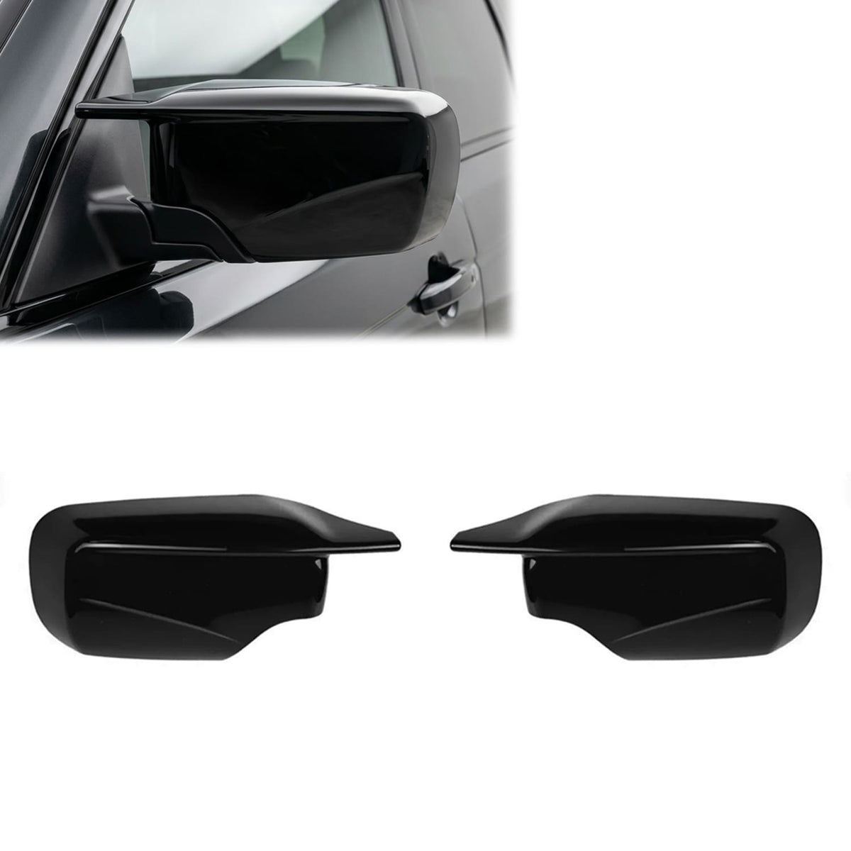 M-stil Spegelkåpor sats för BMW E46 Sedan / Touring / Compact, blank svart