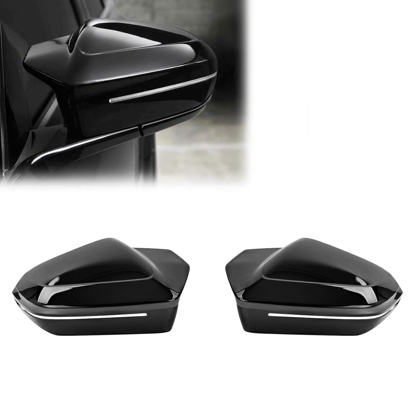 M-stil Spegelkåpor sats för BMW G60 / G61 / G90 / G99 (LHD only), blank svart