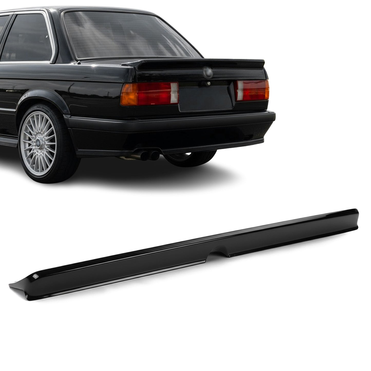 M-Tech 1 stil Bakluckespoiler för BMW E30 (82-94), svart
