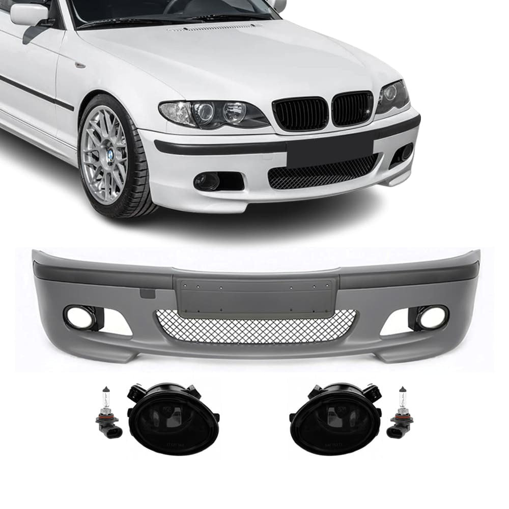 M-Tech 2 Främre stötfångare för BMW E46 sedan / touring (98-05), med röktonad Dimljus