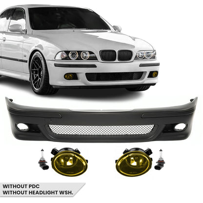 M-Pack Främre stötfångare för BMW E39, utan PDC, utan strålkastarspolare, med gul Dimljus