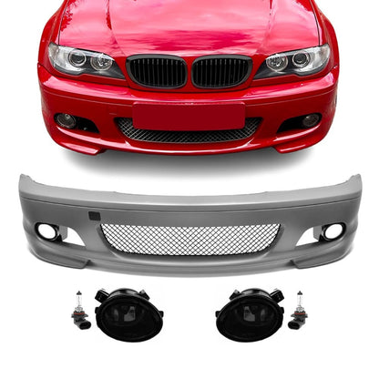 M-Tech Främre stötfångare för BMW E46 (99-06) coupé / cabrio, med röktonad Dimljus