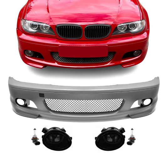 M-Tech Främre stötfångare för BMW E46 (99-06) coupé / cabrio, med röktonad Dimljus