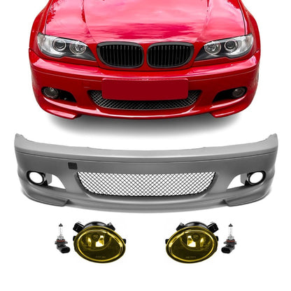 M-Tech Främre stötfångare för BMW E46 (99-06) coupé / cabrio, med gul Dimljus