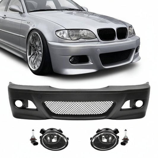 M3-stil Främre stötfångare för BMW E46 sedan / touring / coupé (98-05), med klar Dimljus