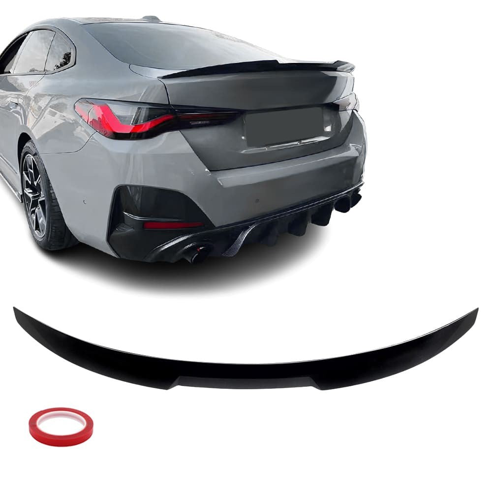 M4-stil Bakluckespoiler för BMW G26 Gran coupé, blank svart