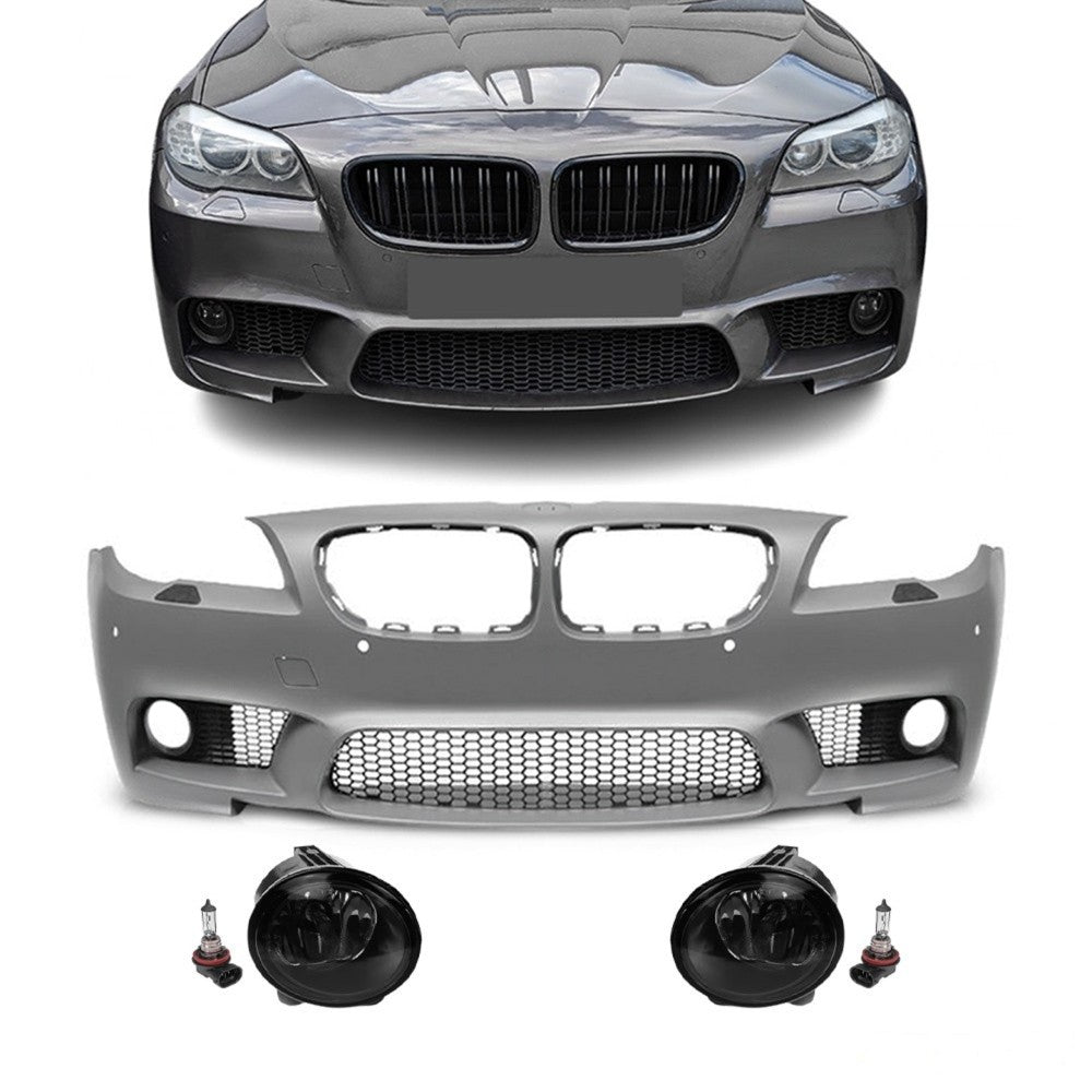 M5-inspirerad Främre stötfångare för BMW F10 / F11 PRE-LCI (10-13), med röktonad Dimljus