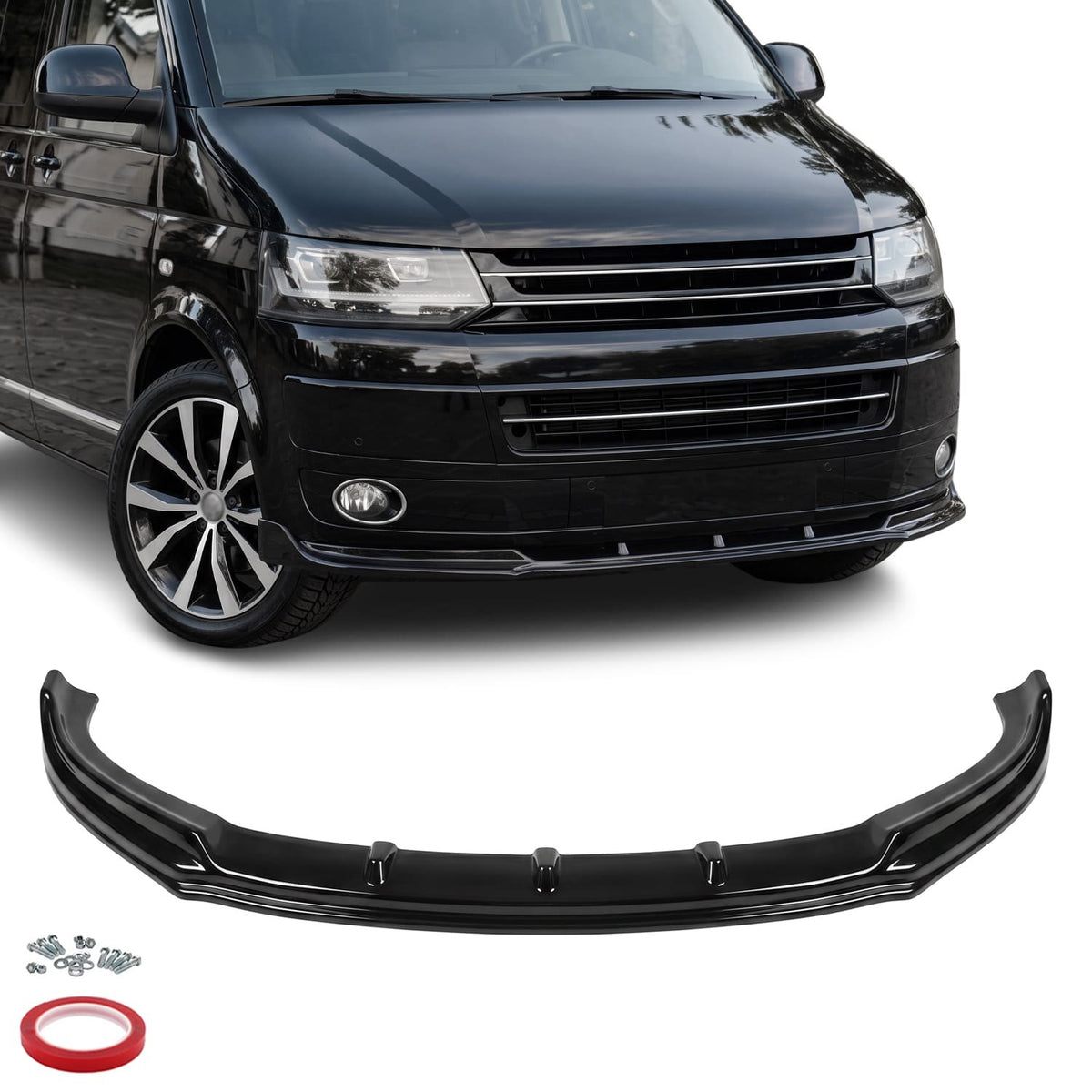 MX-Style Frontläpp för VW T5.1 (09-14), blank svart