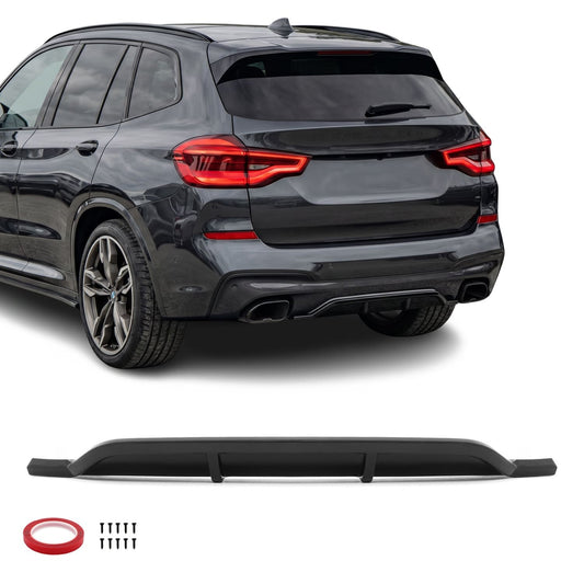 MX-stil Diffuser för bakre stötfångare för BMW X3 G01 PRE-LCI (18-21) med M-Pack, blank svart