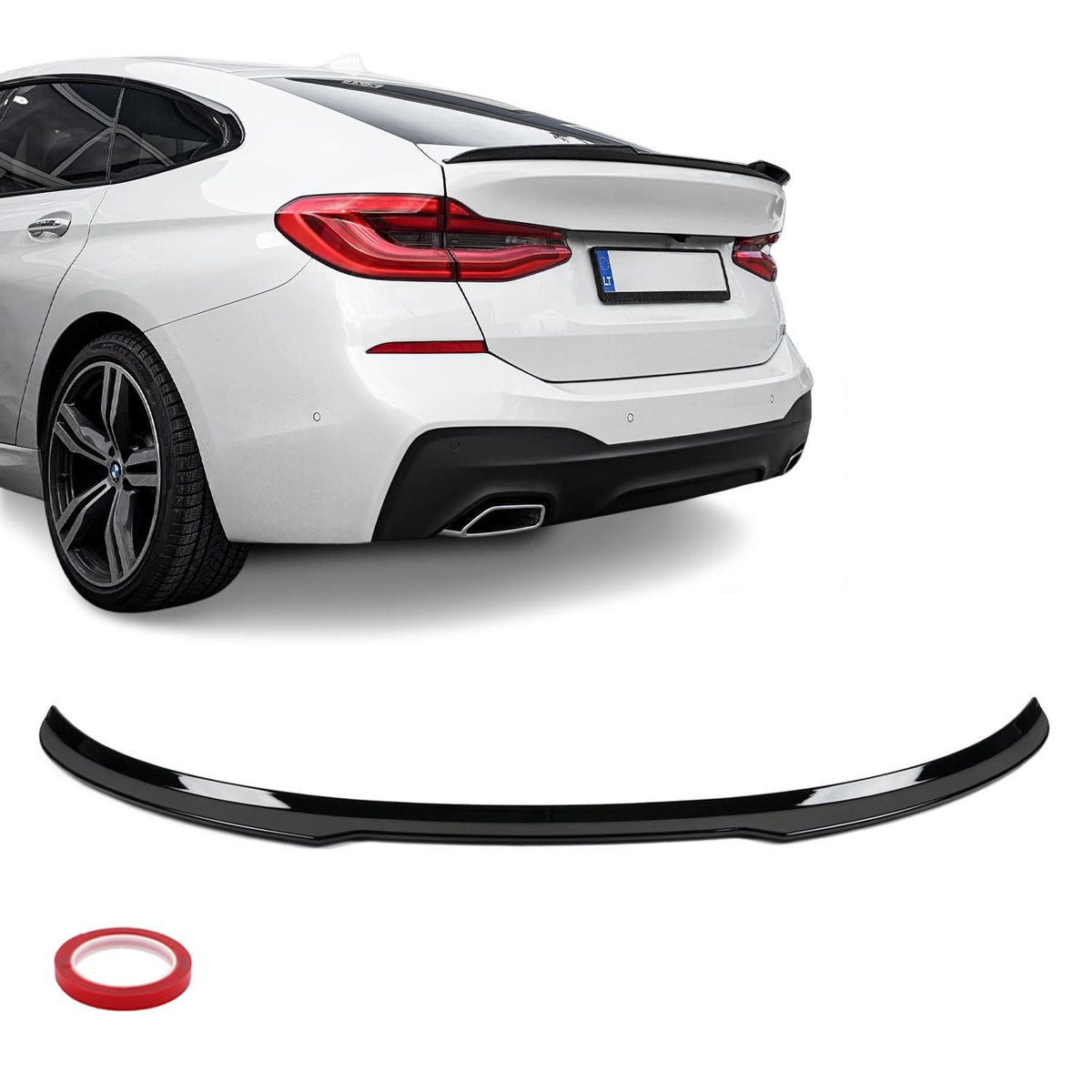 MX-stil Bakluckespoiler för BMW G32 GT (17-23), blank svart