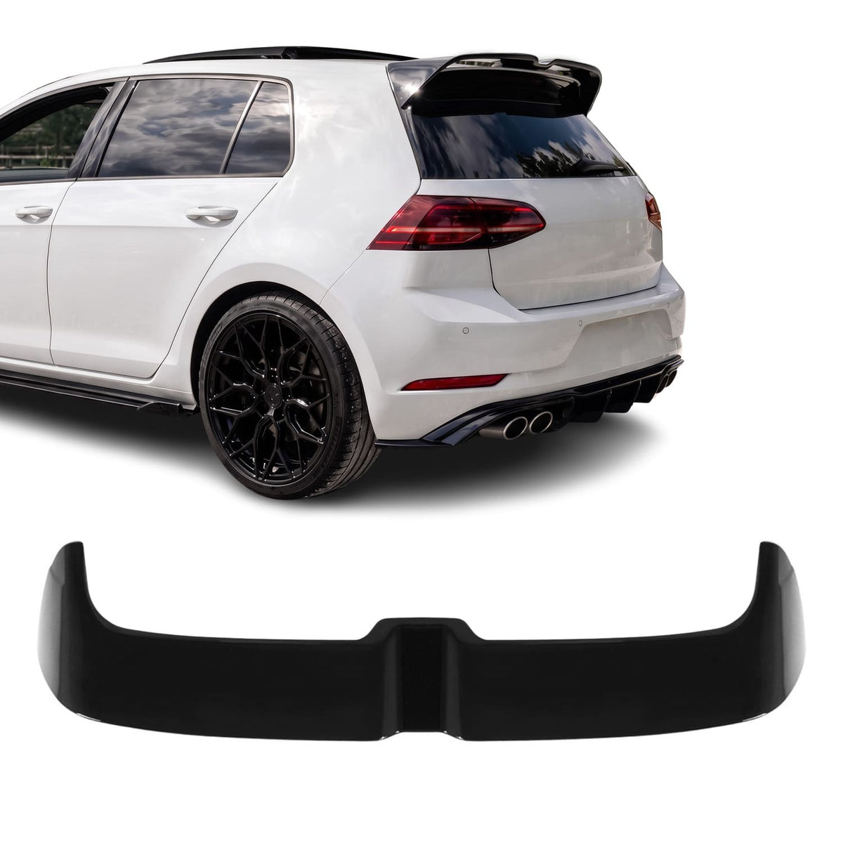 OETT-inspirerad Takspoiler för VW Golf MK7 (13-19) GTI / GTD / GTE / R, blank svart
