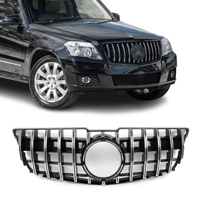 Panamericana GT-stil Frontgrill för Mercedes GLK X204 (08-12) pre-facelift, svart + krom