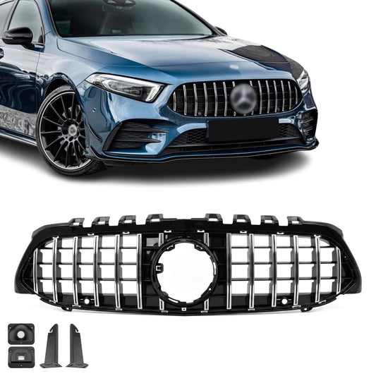 Panamericana GT-stil Frontgrill för Mercedes V177 / W177 (18-22) pre-facelift, svart + krom