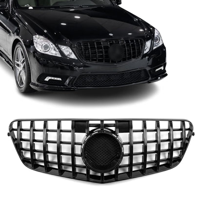 Panamericana GT-stil Frontgrill för Mercedes W212 / S212 pre-facelift (09-13), blank svart
