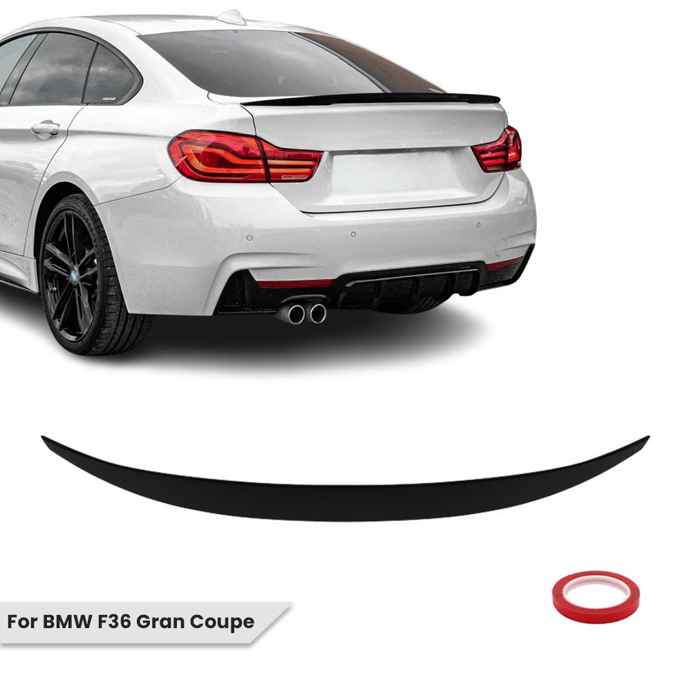Performance Bakluckespoiler för BMW F36 Gran coupé, blank svart