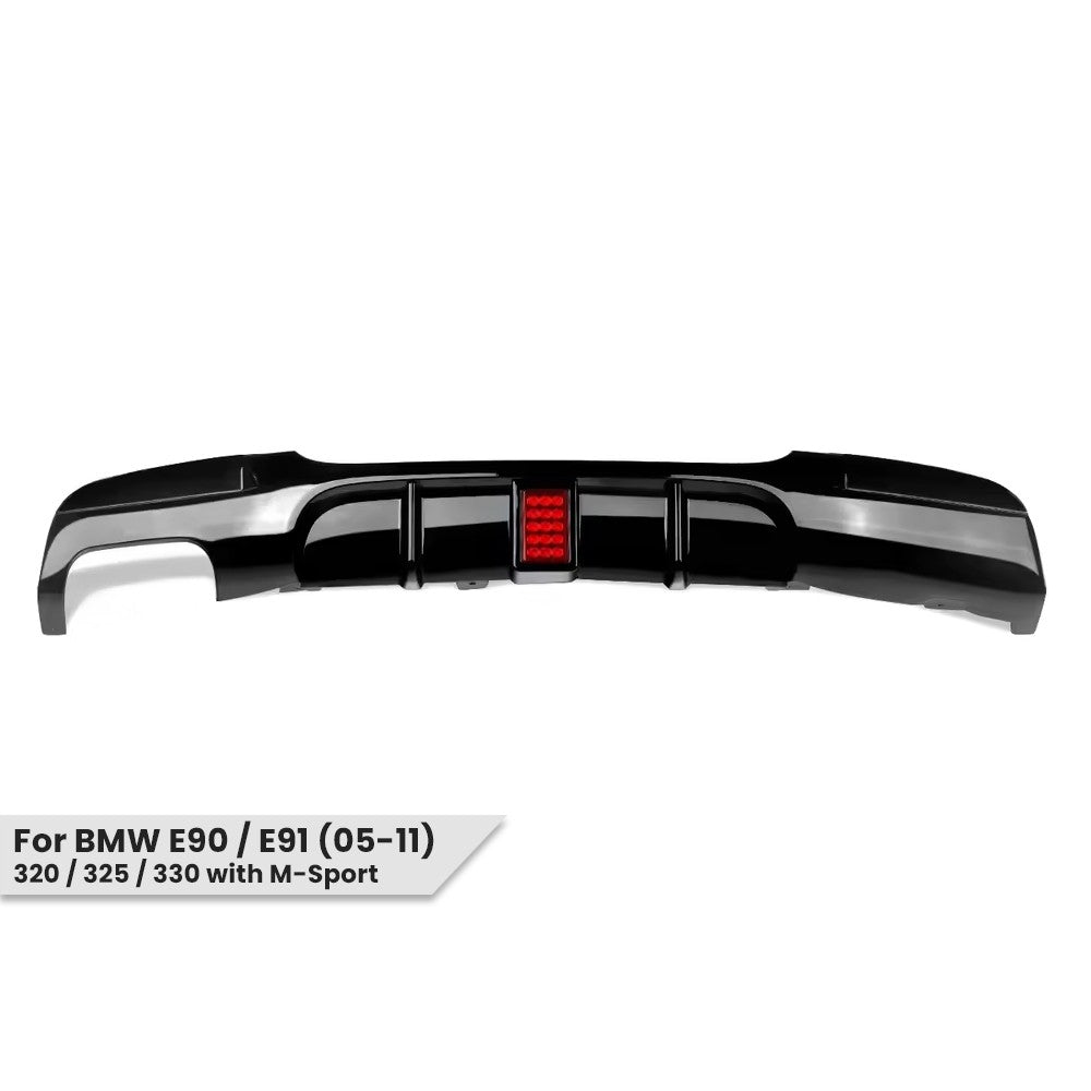Performance Diffuser med LED Tracklight för BMW E90 / E91 (325 / 330), blank svart