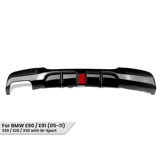 Performance Diffuser med LED Tracklight för BMW E90 / E91 (325 / 330), blank svart