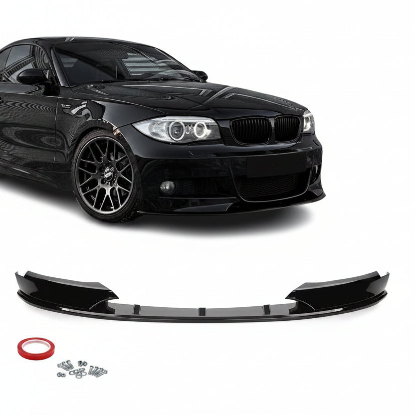 WR Frontläpp för BMW E82 / E88 med M-Sport, blank svart
