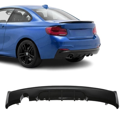 Performance Diffuser för bakre stötfångare för BMW F22 / F23 (216 / 218) med M-Pack, blank svart