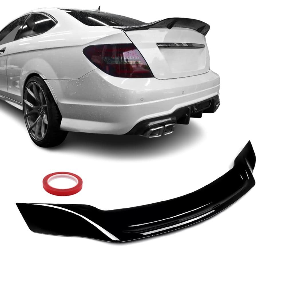 R-stil Bakluckespoiler för Mercedes C204 coupé (11-15), blank svart