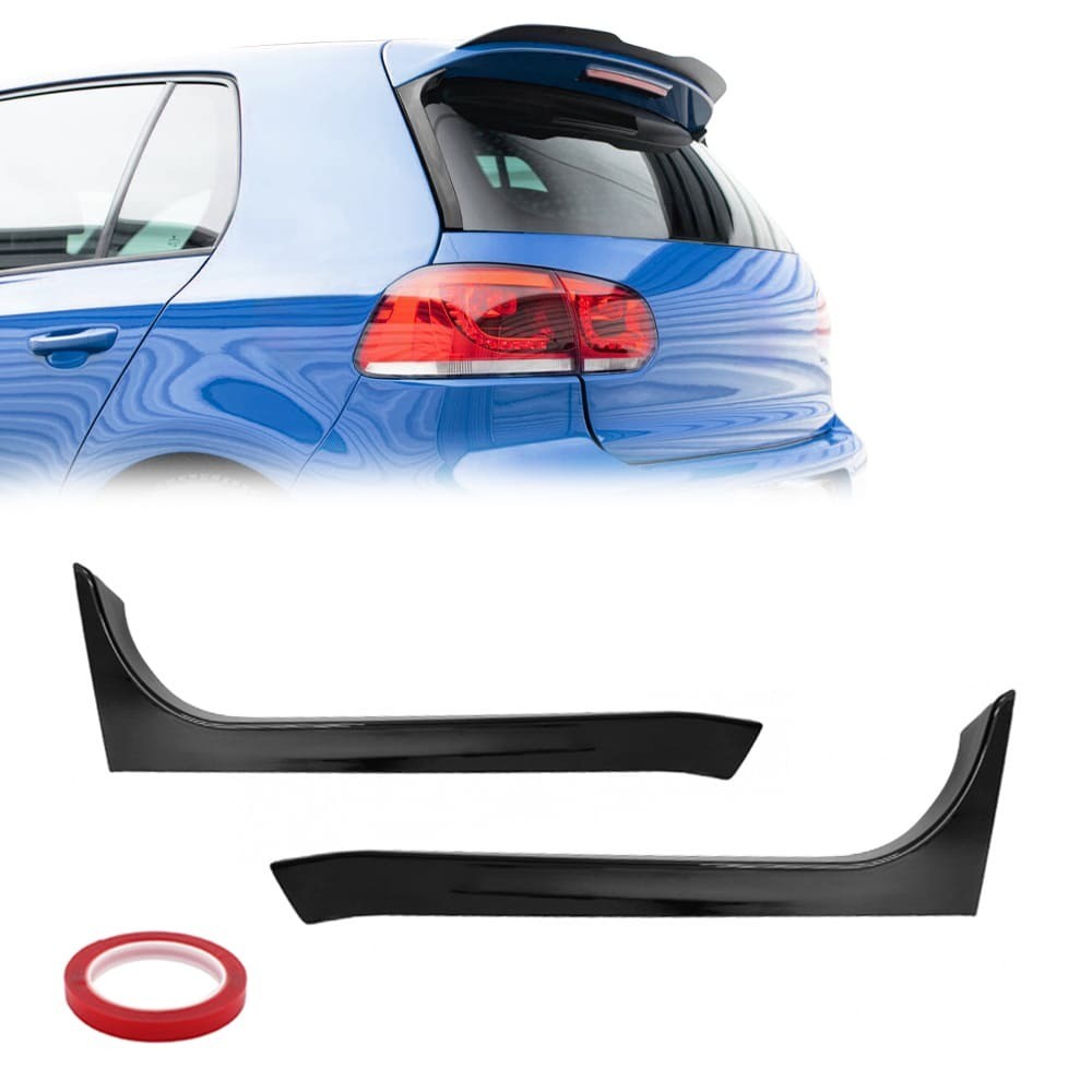 Rear Window Spoilers sats för VW Golf MK6 GTI / GTD / R (08-13), blank svart