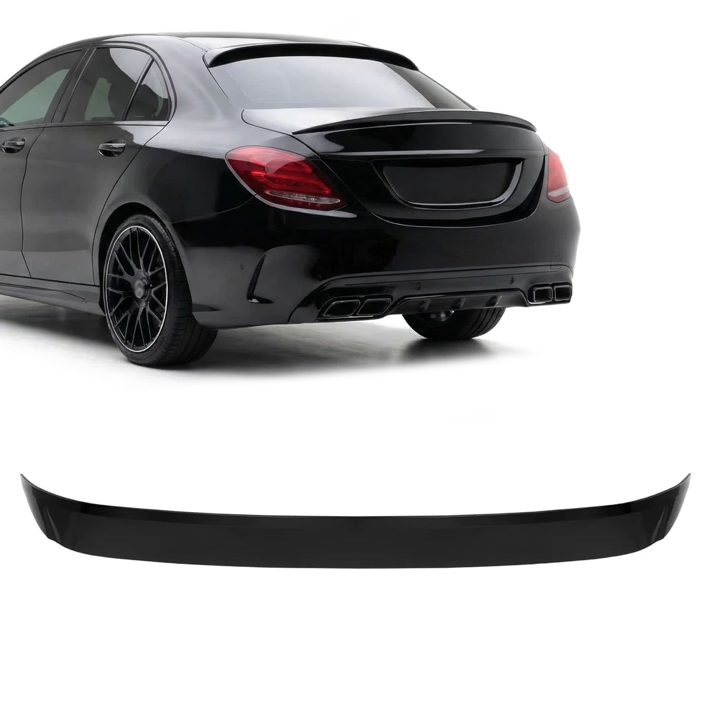 Takspoiler för Mercedes-Benz W205 (14-21) sedan, blank svart