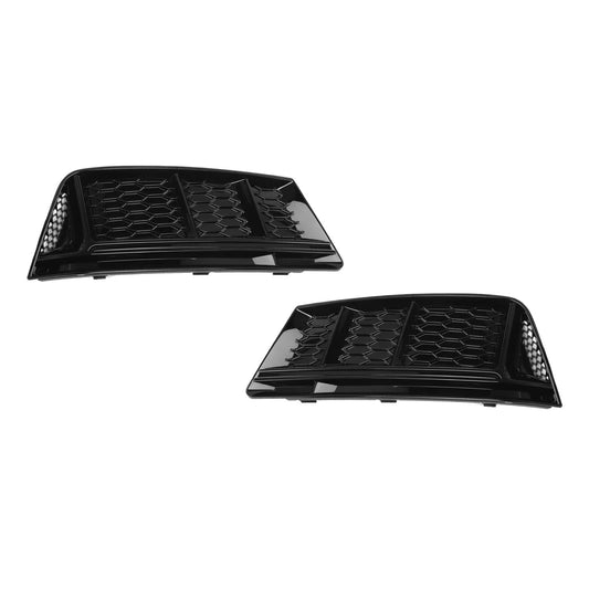 RS-stil Dimljusgrill / Skydd sats för Audi A4 B9 (15-19) standard version, utan distronic, blank svart