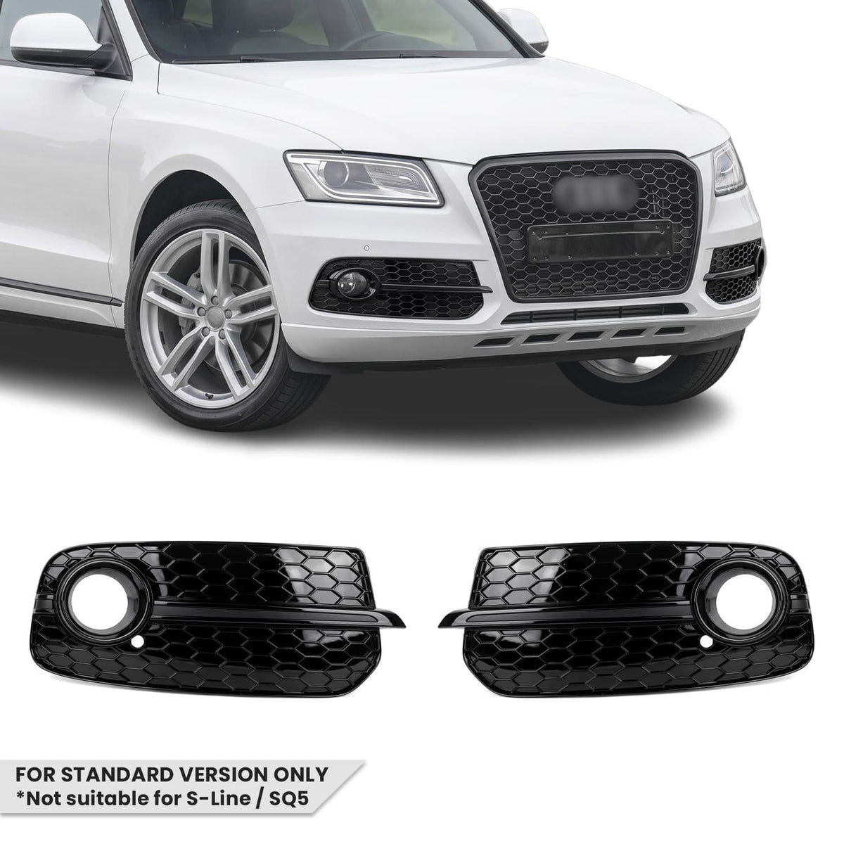 RS-stil dimljusgrill-set för Audi Q5 8R facelift (12-17) standardversion, svart