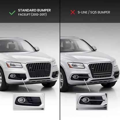 RS-stil dimljusgrillset för Audi Q5 8R facelift (12-17) standardversion, svart