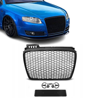 RS-stil Frontgrill för Audi A4 B7 (05-08) standard version, matt svart