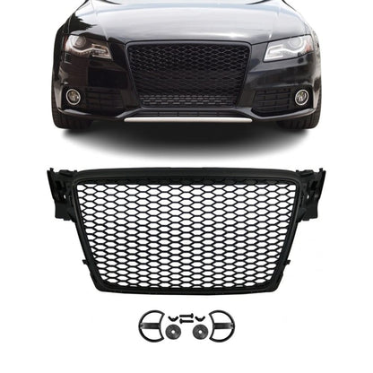 RS-stil Frontgrill för Audi A4 B8 / S4 B8 (08-12), matt svart