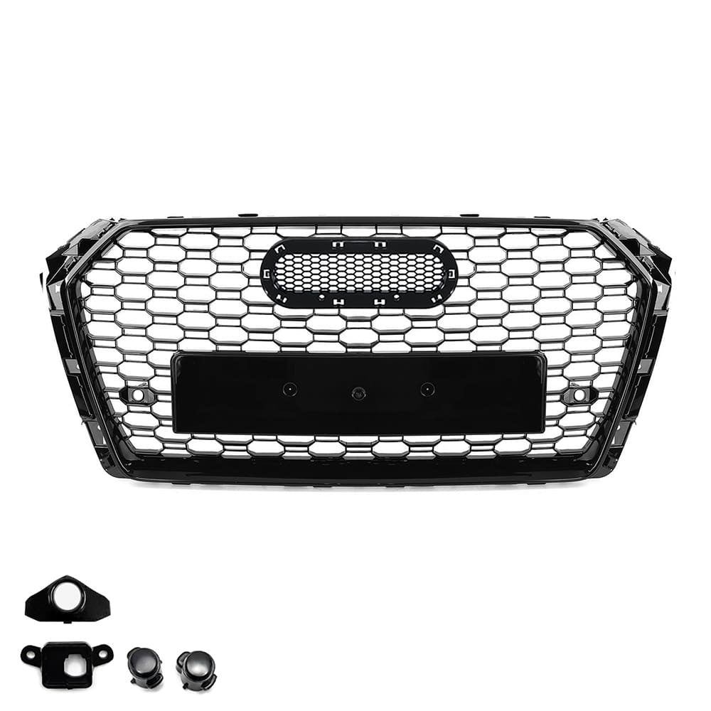 RS-stil Frontgrill för Audi A4 B9 / S4 B9 (15-19), blank svart