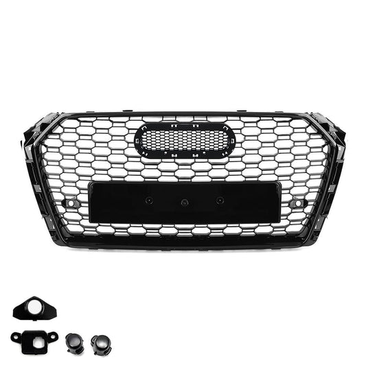 RS-stil Frontgrill för Audi A4 B9 / S4 B9 (15-19), blank svart