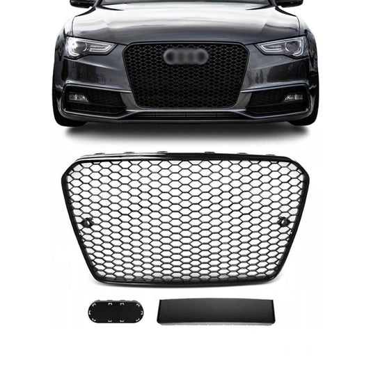 RS-stil Frontgrill för Audi A5 / S5 B8 (11-16), blank svart