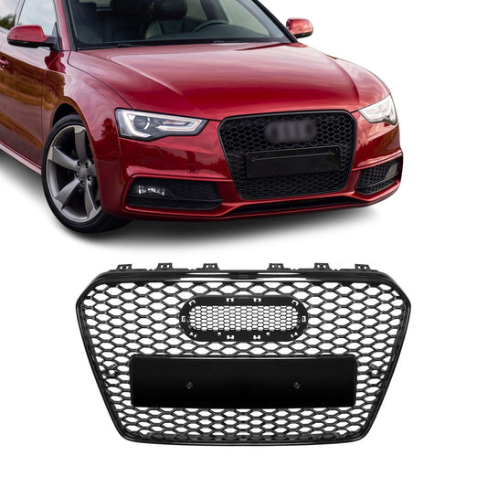RS-stil Frontgrill för Audi A5 B8.5 / S5 B8.5 (11-16), blank svart