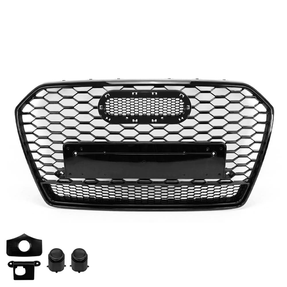 RS-stil Frontgrill för Audi A6 C7 / S6 C7 facelift (15-18), blank svart