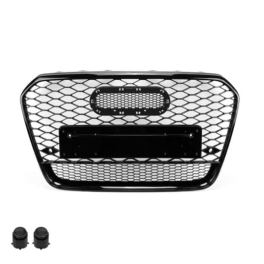 RS-stil Frontgrill för Audi A6 C7 / S6 C7 (11-14), blank svart