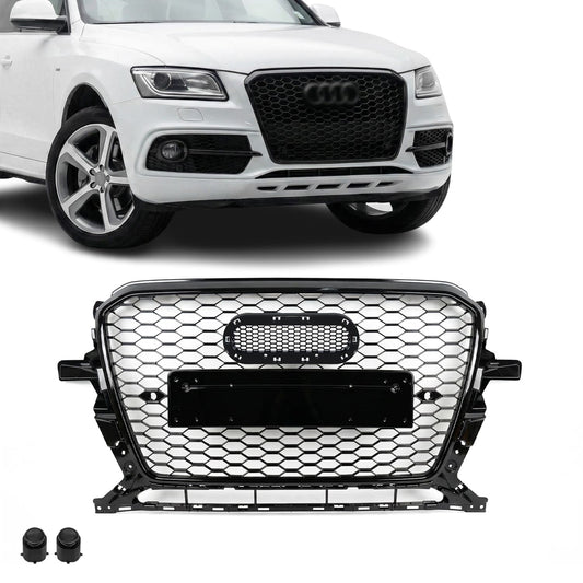 RS-stil Frontgrill för Audi Q5 8R / SQ5 8R facelift (12-17), blank svart